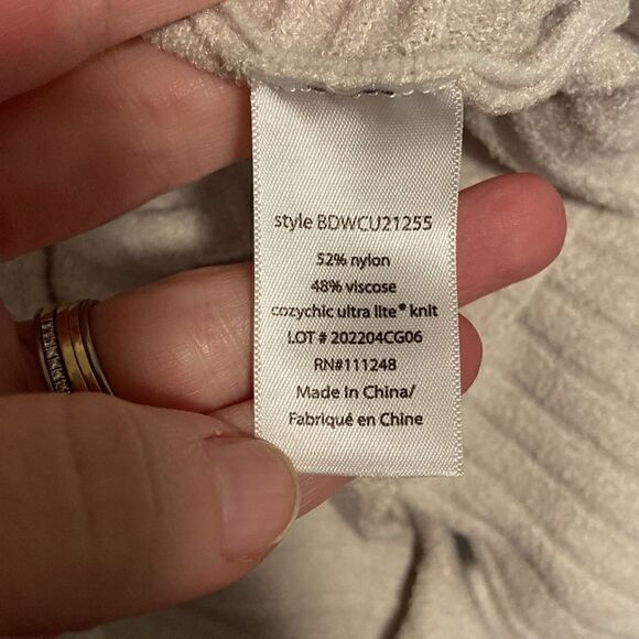 Barefoot Dreams Ivory Cozy Chic Ultra Like Long Sleeve Open Front Sweater Sz S - Picture 9 of 10